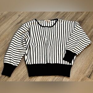 Philosophy Striped Sweater Black White XL Long Sleeve Ribbed Hem